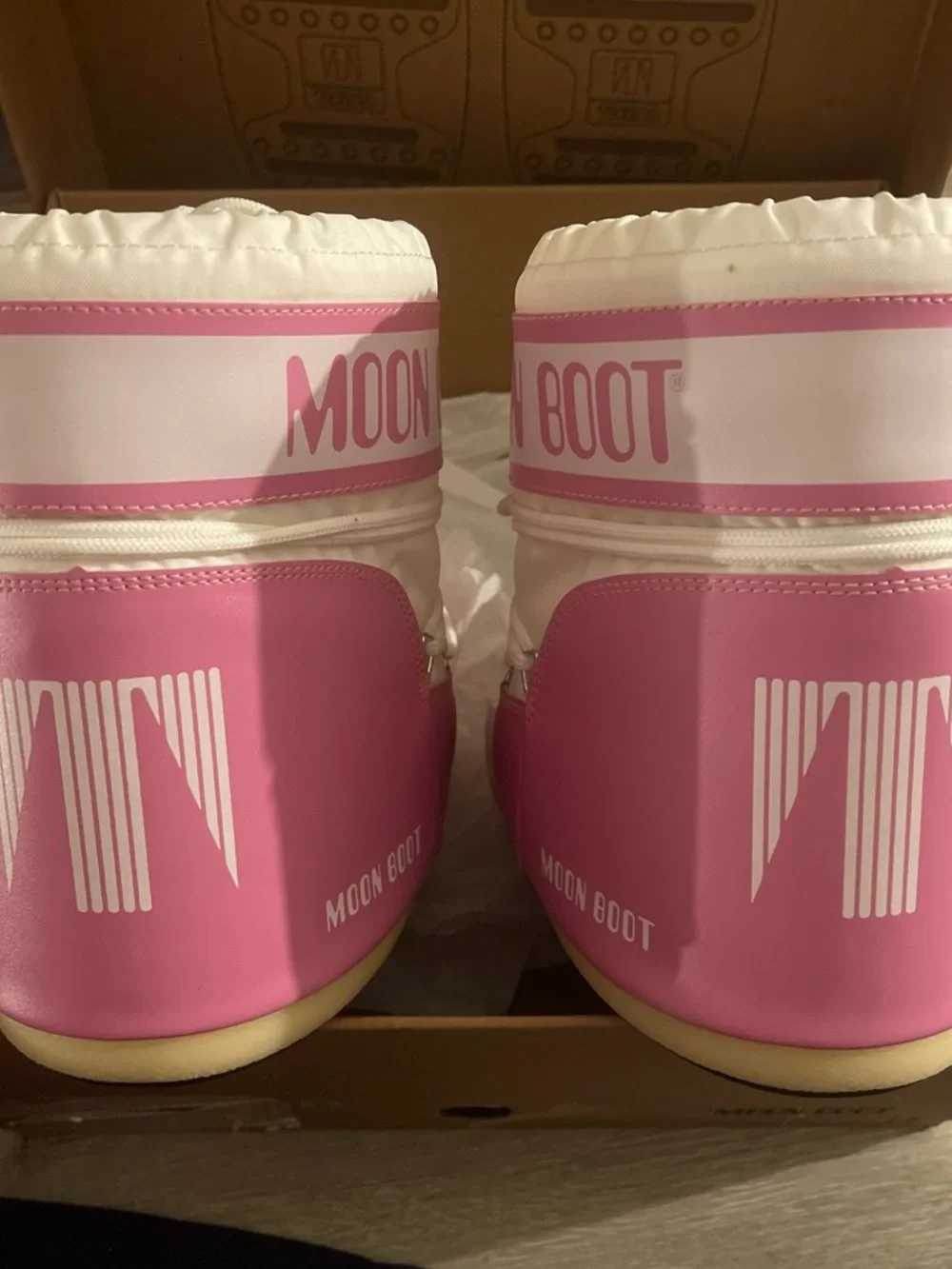 Moon Boot Pink and White Women's Winter Boots